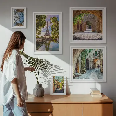 Bildergalerie-Set für die Wand mit bezaubernden Ausblicken auf europäische Städte