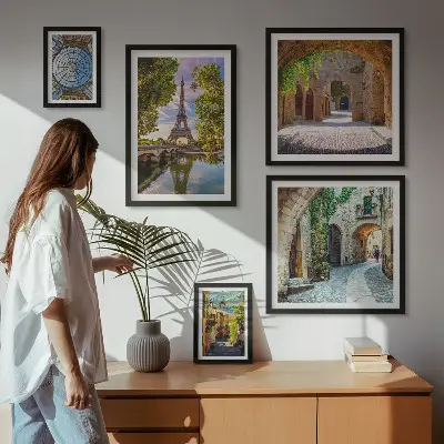 Bildergalerie-Set für die Wand mit bezaubernden Ausblicken auf europäische Städte