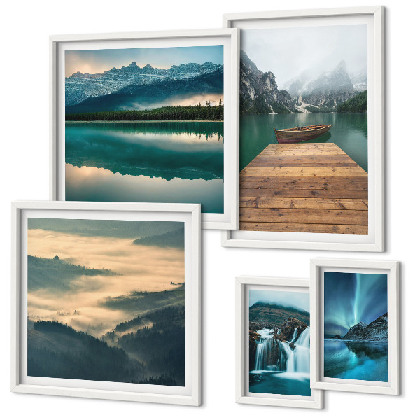 Modernes wandbilder-set Landschaften, Wasserfälle, Berge