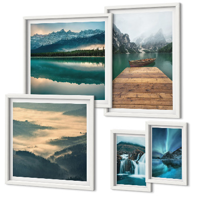 Modernes wandbilder-set Landschaften, Wasserfälle, Berge