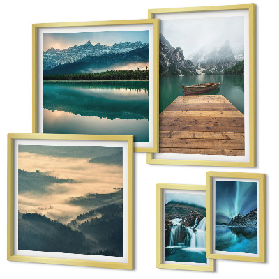 Modernes wandbilder-set Landschaften, Wasserfälle, Berge