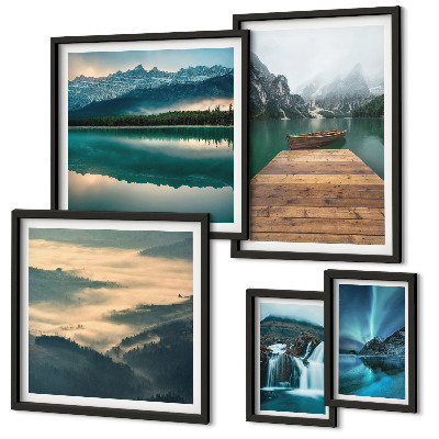 Modernes wandbilder-set Landschaften, Wasserfälle, Berge