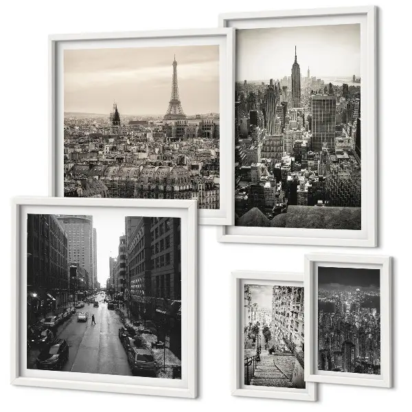Bildergalerie-Set für die Wand mit Stadtpanoramen europäischer Hauptstädte