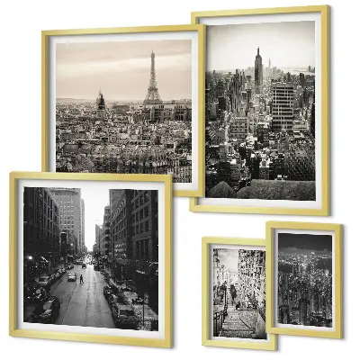 Bildergalerie-Set für die Wand mit Stadtpanoramen europäischer Hauptstädte