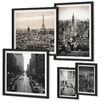 Bildergalerie-Set für die Wand mit Stadtpanoramen europäischer Hauptstädte