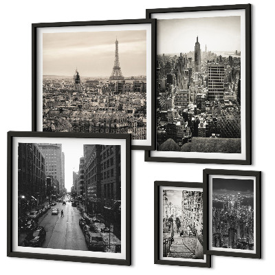 Bildergalerie-set für die wand Stadtpanoramen europäischer Hauptstädte