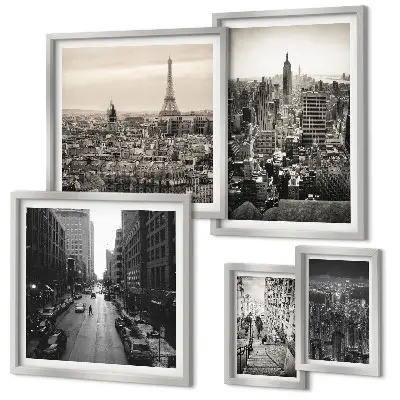 Bildergalerie-Set für die Wand mit Stadtpanoramen europäischer Hauptstädte