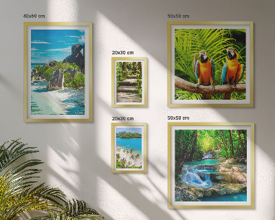 Modernes wandbilder-set Tropische Landschaften, Vögel, Wasserfälle