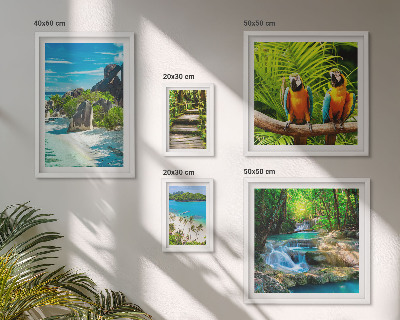 Modernes wandbilder-set Tropische Landschaften, Vögel, Wasserfälle