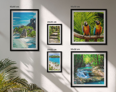 Modernes wandbilder-set Tropische Landschaften, Vögel, Wasserfälle