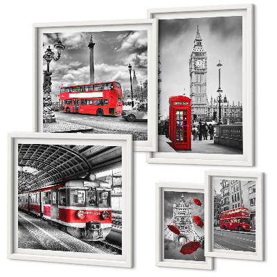 Bildergalerie-set für die wand Londoner Motive mit Akzenten
