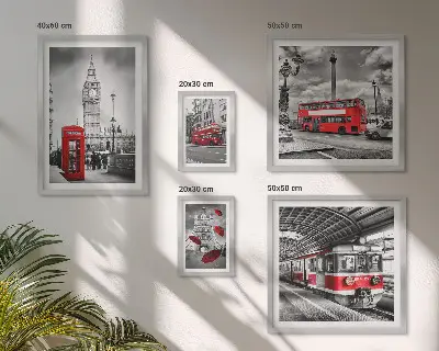 Wandbilder-Set mit Londoner Motiven und Akzenten