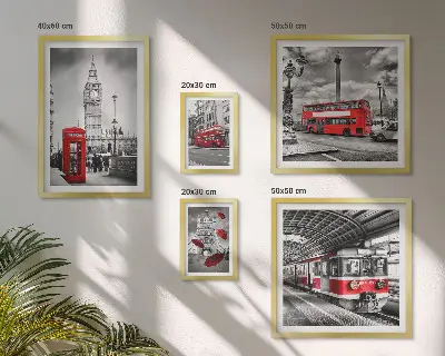Wandbilder-Set mit Londoner Motiven und Akzenten