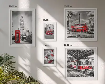 Wandbilder-Set mit Londoner Motiven und Akzenten