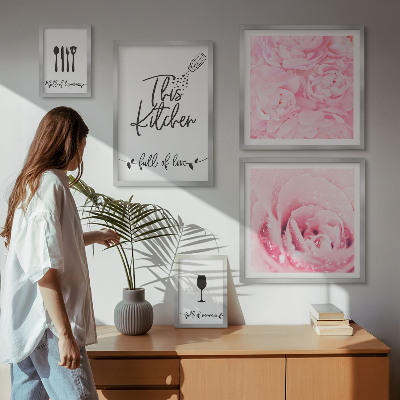 Modernes wandbilder-set Kücheninspirationen mit Rosen