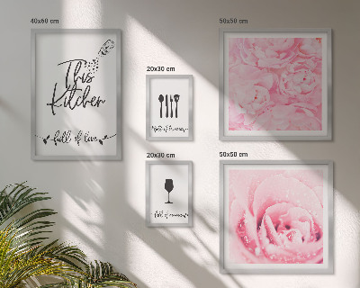 Modernes wandbilder-set Kücheninspirationen mit Rosen