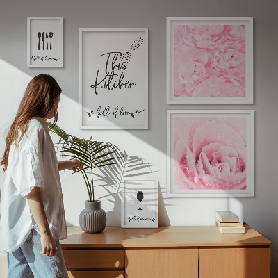 Modernes wandbilder-set Kücheninspirationen mit Rosen