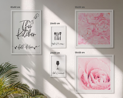 Modernes wandbilder-set Kücheninspirationen mit Rosen