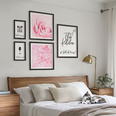 Modernes wandbilder-set Kücheninspirationen mit Rosen