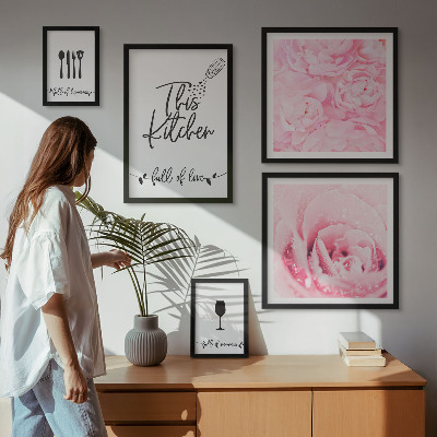 Modernes wandbilder-set Kücheninspirationen mit Rosen