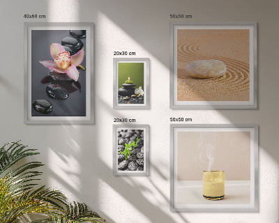 Bilderset fürs sofa Entspannungssteine, Orchideen