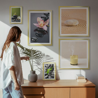 Bilderset fürs sofa Entspannungssteine, Orchideen