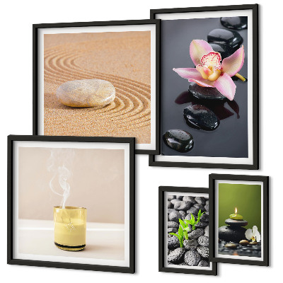 Bilderset fürs sofa Entspannungssteine, Orchideen
