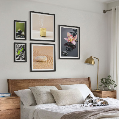 Bilderset fürs sofa Entspannungssteine, Orchideen