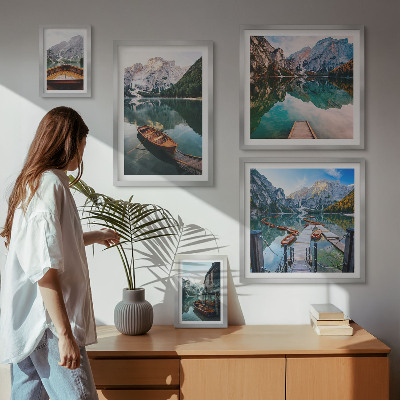 Bildergalerie-set für die wand Ruhige Seen, Holzboote