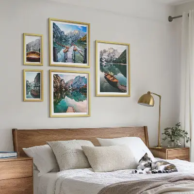 Bildergalerie-Set für die Wand ruhige Seen mit Holzbooten