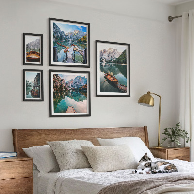 Bildergalerie-set für die wand Ruhige Seen, Holzboote