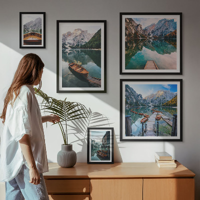 Bildergalerie-set für die wand Ruhige Seen, Holzboote