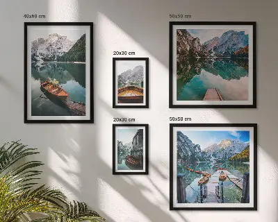 Bildergalerie-Set für die Wand ruhige Seen mit Holzbooten