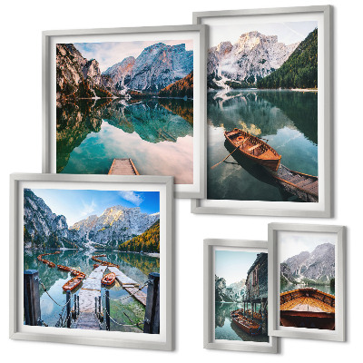 Bildergalerie-set für die wand Ruhige Seen, Holzboote