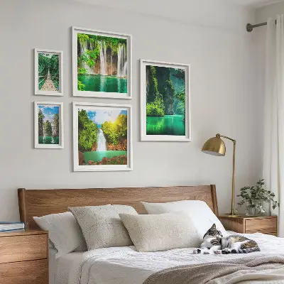 Bilderset fürs Sofa mit Motiven von Tropen, Wasserfällen und grüner Natur