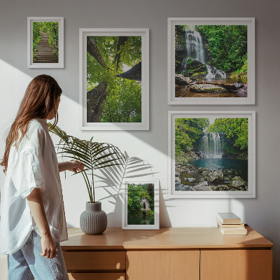 Bildergalerie-set für die wand Grüne Landschaften mit Wasserfällen