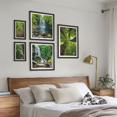 Bildergalerie-set für die wand Grüne Landschaften mit Wasserfällen