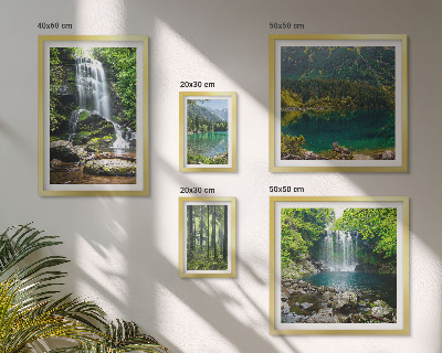 Modernes wandbilder-set Wasserfälle, Waldlandschaften, Natur