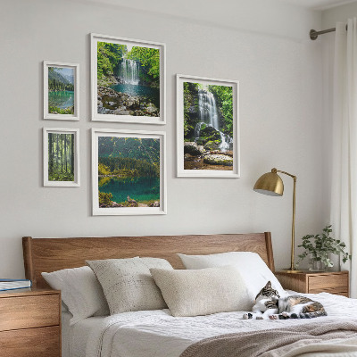 Modernes wandbilder-set Wasserfälle, Waldlandschaften, Natur