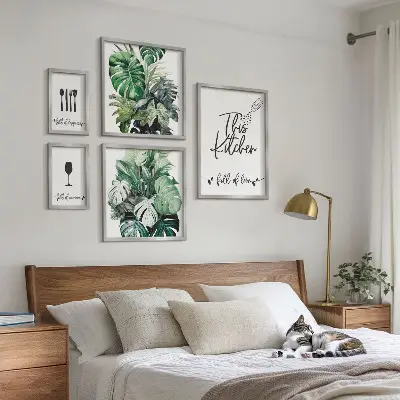 Bildergalerie-Set für die Wand mit positiven Slogans für Küchenpflanzen