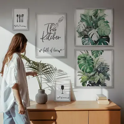 Bildergalerie-Set für die Wand mit positiven Slogans für Küchenpflanzen