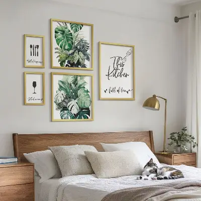 Bildergalerie-Set für die Wand mit positiven Slogans für Küchenpflanzen