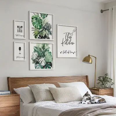Bildergalerie-Set für die Wand mit positiven Slogans für Küchenpflanzen