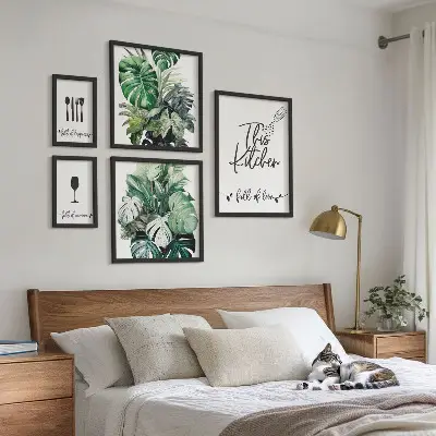 Bildergalerie-Set für die Wand mit positiven Slogans für Küchenpflanzen