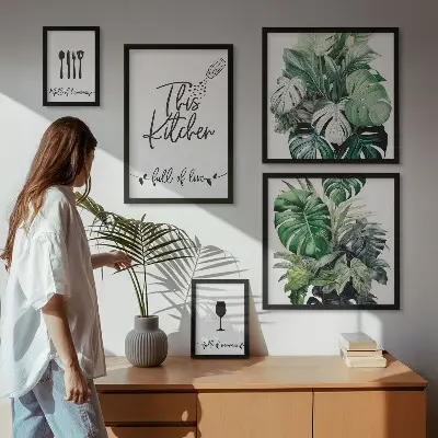 Bildergalerie-Set für die Wand mit positiven Slogans für Küchenpflanzen