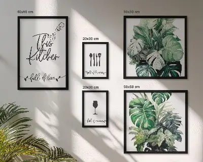 Bildergalerie-Set für die Wand mit positiven Slogans für Küchenpflanzen