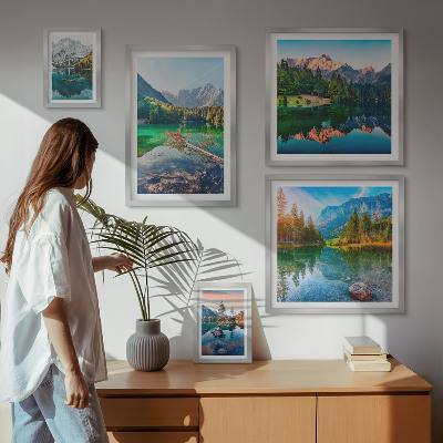 Modernes wandbilder-set Berglandschaften, Seen, Wälder