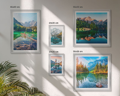 Modernes wandbilder-set Berglandschaften, Seen, Wälder