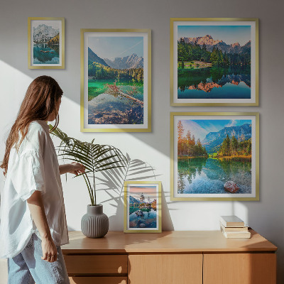 Modernes wandbilder-set Berglandschaften, Seen, Wälder
