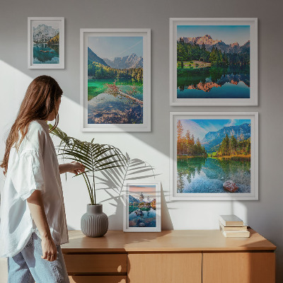 Modernes wandbilder-set Berglandschaften, Seen, Wälder